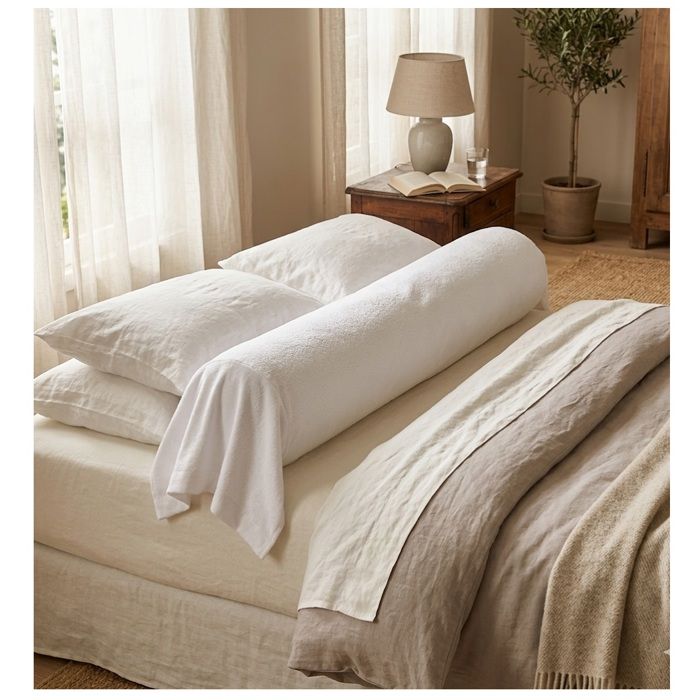 Protège-traversin - EDEN - Elisa - 100% coton - 43x180 cm - Gris Protège-traversin - EDEN - Elisa - 100% coton - 43x180 cm - Gris