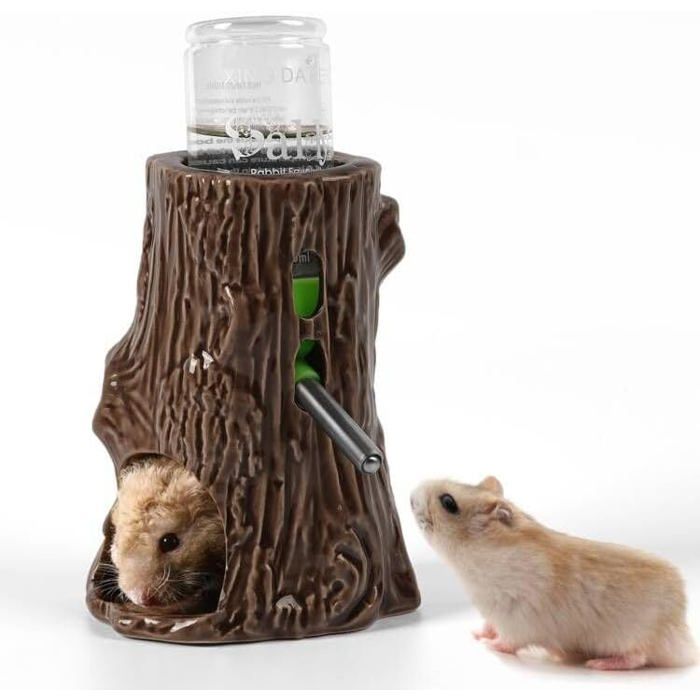 Bouteille DEau Pour Hamster Pour Réservoir En Verre Support DEau Gerbille Réglable 3 En 1 De 80 Ml Avec Support Distribute[CA81]