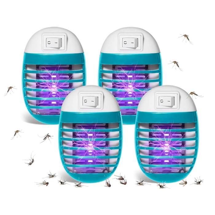 Professionnel Anti Mouche ElectriqueAnti Moustique Lampe4pcs électrique Insecticideélectrique avec lumière UVDestructeur