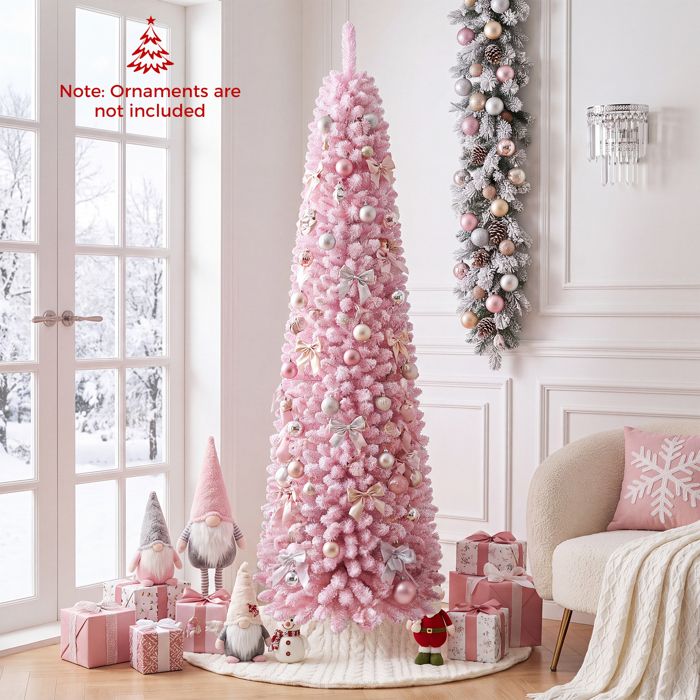 210CM Sapin de Noël Artificiel avec LED COSTWAY 190 Lumières 8 Modes Télécommande Base en Métal Pliable Décoration de Fête Rose 210CM Sapin de Noël Artificiel avec LED COSTWAY 190 Lumières 8 Modes Télécommande Base en Métal Pliable Décoration de Fête Rose