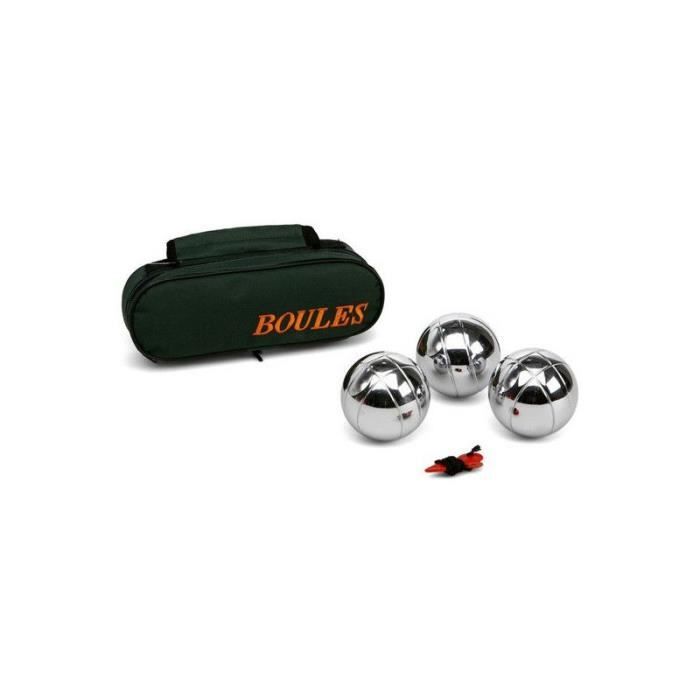 010209 - Set aus Metall-Pétanque-Boules mit schwarzem Aluminium-Etui
