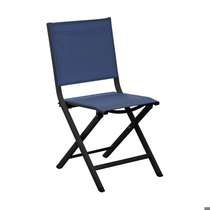 Chaise de jardin - ALIZÉ - Thema - Aluminium epoxy - Pliante - Bleu graphite Chaise de jardin - ALIZÉ - Thema - Aluminium epoxy - Pliante - Bleu graphite