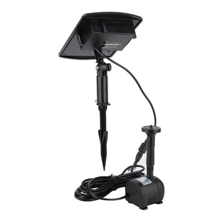 Solaire Fontaine Submersible Pompe D/' Étang Kit 70cm Déco Aquatique 2w Panneau
