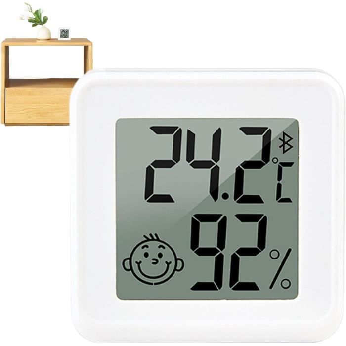 Thermomètre Hygrometre Intérieur, 2PCS Mini Thermomètre Hygromètre Digital  à Haute Précision, Moniteur de Température et Humidimètre