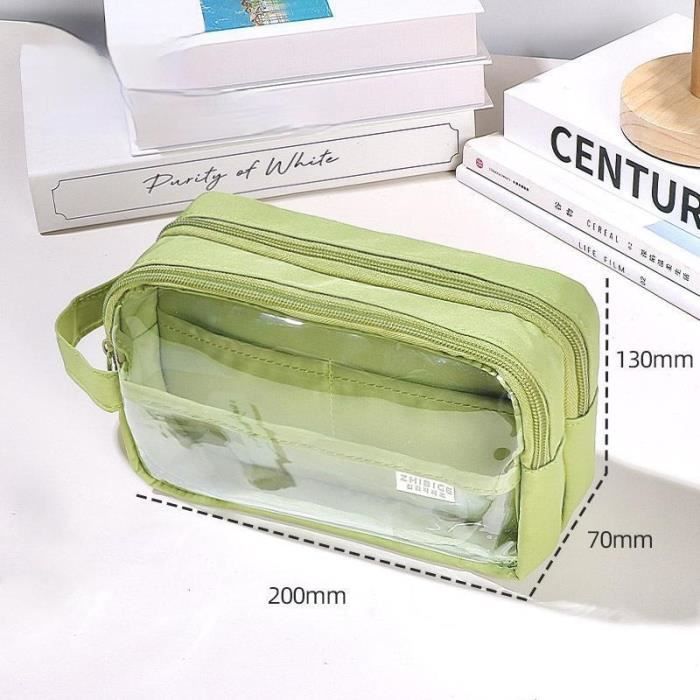 Trousse Transparente Scolaire Pour Examen,Sac à Crayons En Clair PVC De