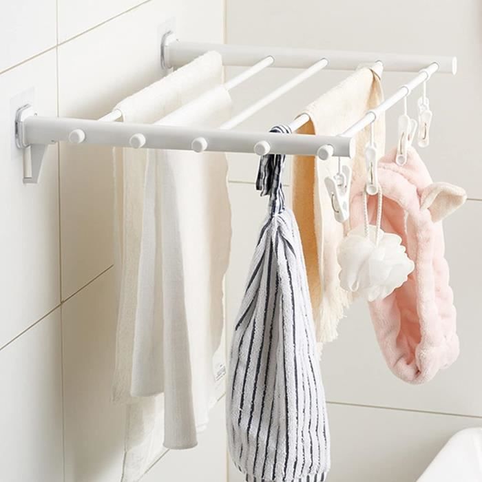 HJXGQJM Séchoir Suspendu Acier Inoxydable Métallique Etendoir Linge Mural Pliable Inoxydable Séchoir À Linge Séchoir pour Balustrade De Fenêtre, Argent(50x38x18cm