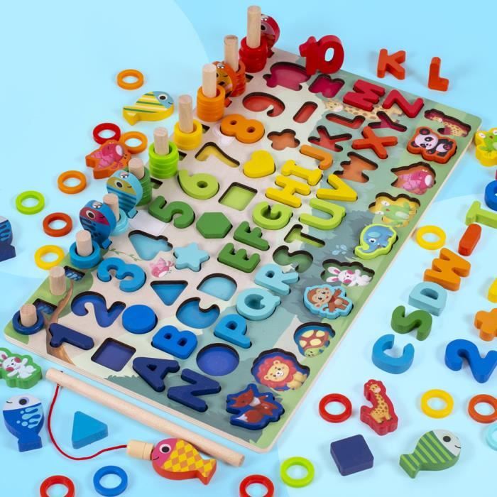 Jouet Puzzle en Bois Montessori – Jeu Éducatif Mathématiques pour