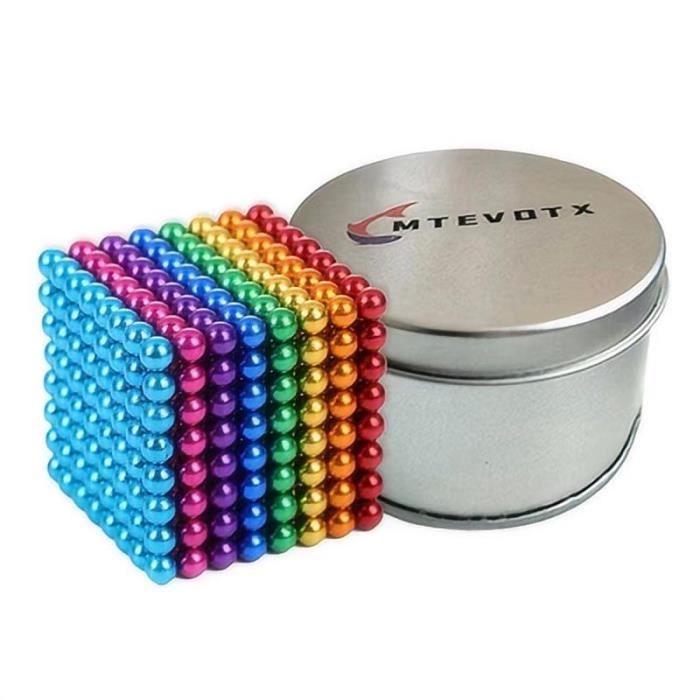 10 Pièces - Cube magnétique magique Buckyballs 216 billes 5mm 6 couleurs - MTEVOTX - Jouet d'assemblage magnétique créatif
