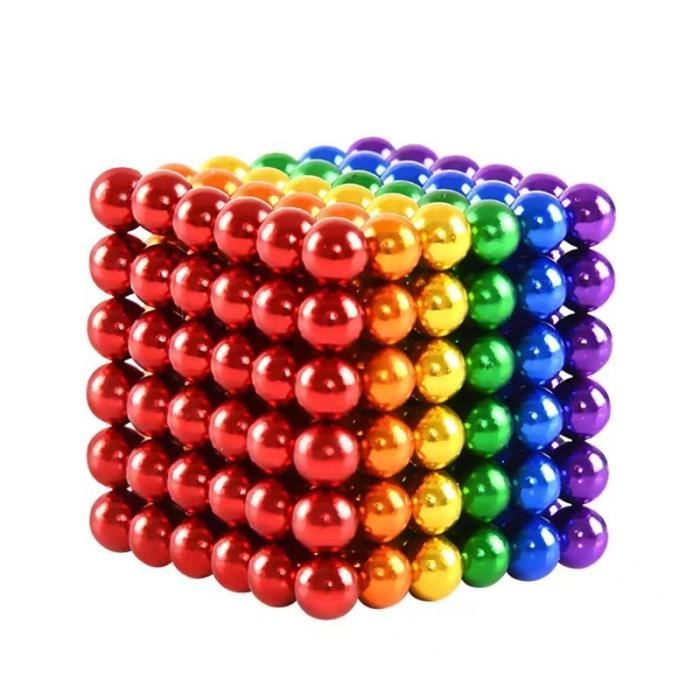 MTEVOTX - Cube magnétique magique Buckyballs 216 billes 5mm 6 couleurs - MTEVOTX - Jouet d'assemblage magnétique créatif