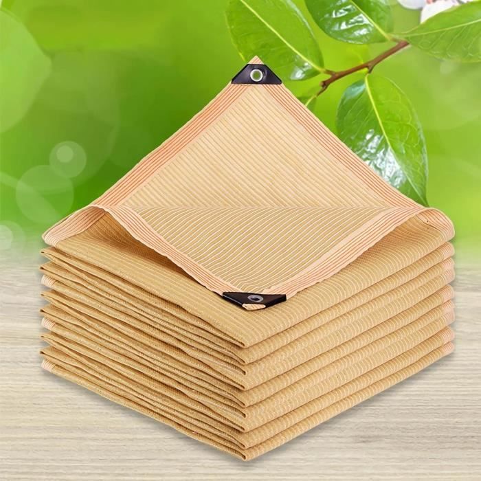 Filet D'ombrage Serre Beige - 90% UV, Avec œillets, Tailles 2x4m, 2.5x5m, 6x2.5m - Protection Plantes Et Terrasses