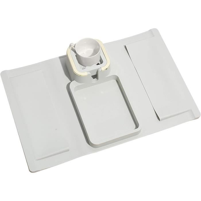 Plateau D'accoudoir En Bois Naturel Pour Canapé - Design Flexible Et Antidérapant - 34x41,5cm - Rangement Pratique