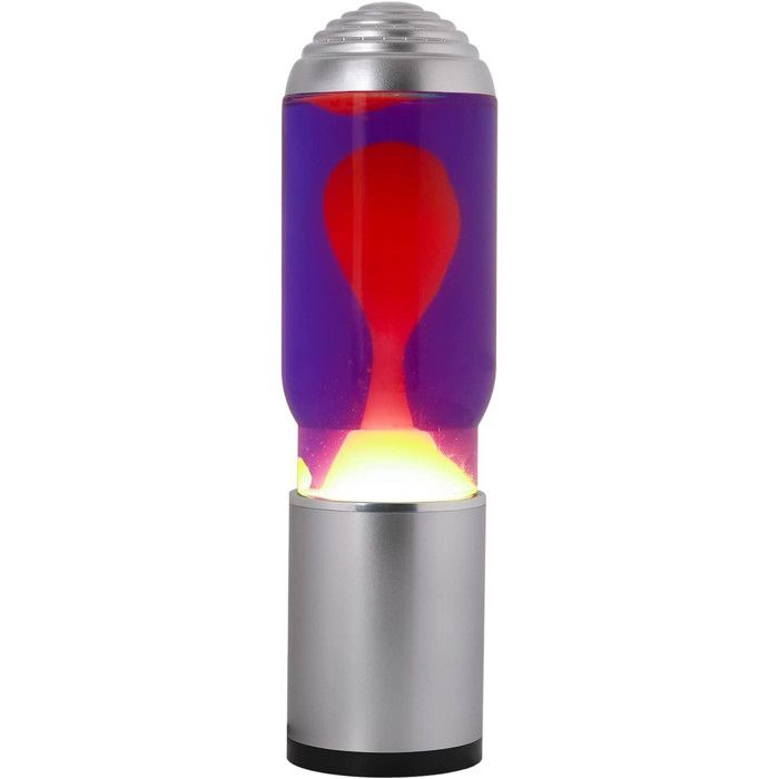 ITotal XL2197 Lampe à Lave avec Base Argentée Liquide Violet et Cire Jaune