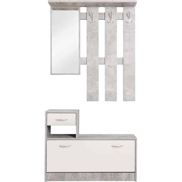Merax Ensemble Garde-robe Compacte Avec Miroir, Armoire De