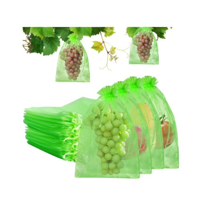 Filet Anti-insectes Jardin Sacs Protection Fruits 100 Pièces - Organza 15x20 Cm Avec Cordon - Anti-insectes Oiseaux Sacs Réutilisables Croissance Plantes