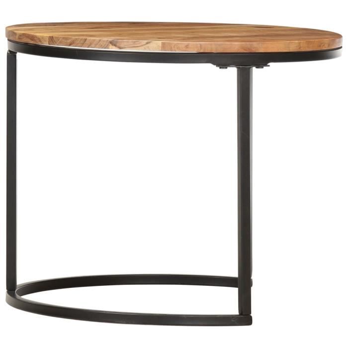 tables gigognes - kai - bois d'acacia massif - hauteur 40 cm - rectangulaire - salon