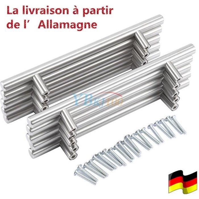 20 Pcs T Barre Poignee De Meuble Cuisine Inox Baton Tous Les