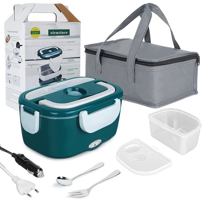 Gamelle Chauffante Portable 3-en-1 - Boîte Repas 1,7L Chauffage Rapide 80W Pour Voiture, Bureau, Voyage - 5