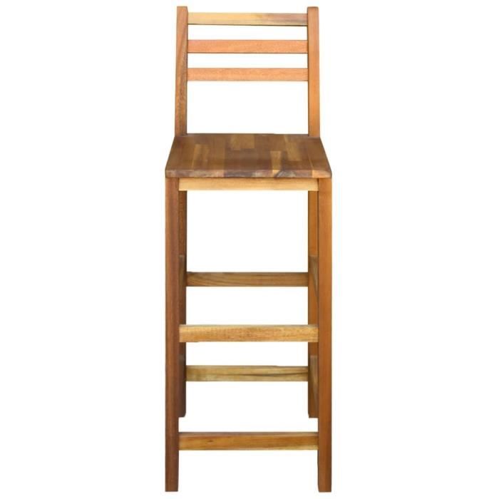 HOME-MARKET - Lot de 2 Chaises de Bar - Tabourets Hauts - Bois dacacia solide FR9289