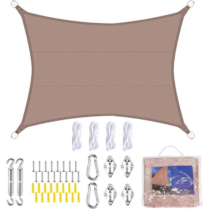 Voile D'Ombrage 3x2 M Rectangulaire - Protection UV Et Imperméable - Beige - AFXXE