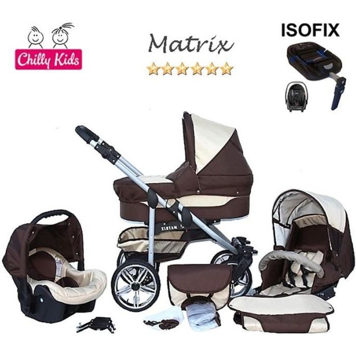 Poussette trio avec base isofix - Cdiscount