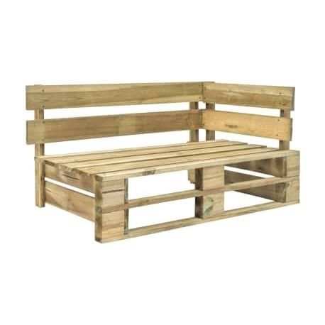 Banc d'angle - Bois Vert - Palette de jardin - Design intemporel - Résistant aux intempéries - Durable