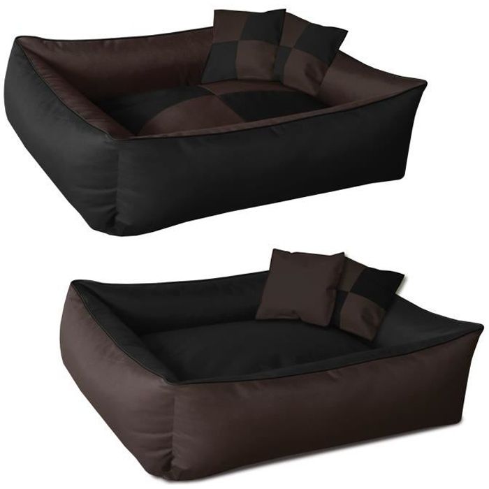 BedDog MAX QUATTRO 2en1 lit pour chien Panier corbeille coussin de chien [XL env. 100x85cm MOCCA (noir/brun)]