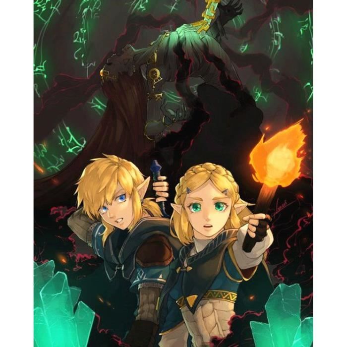 Kit De Peinture Diamant 5D Zelda - 40x50 Cm - Toile HD, Diamants, Stylo - Activité DIY Parent-Enfant, Décoration Maison - 2