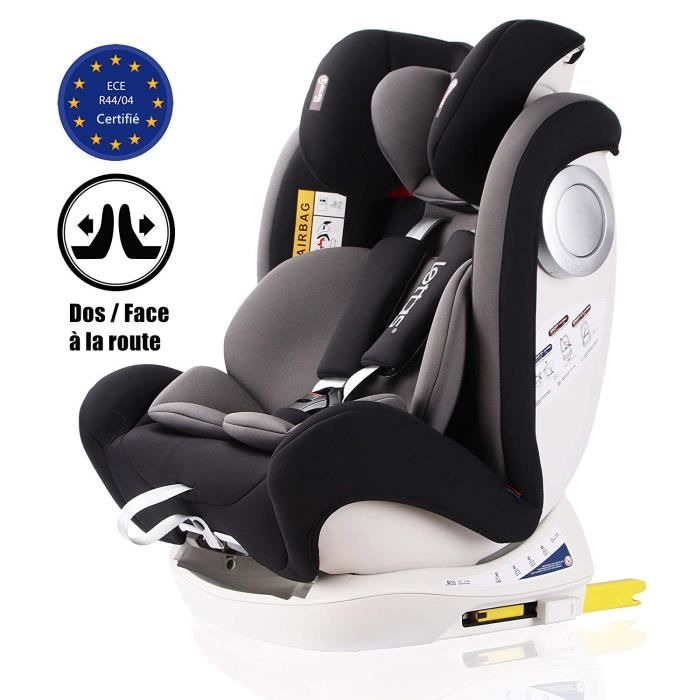 LETTAS Siège auto et rehausseur Groupe 0+1/2/3 de 0 à 36 kg / 0 mois 12 ans avec ISOFIX Protection contre les impacts latéraux ECE R44/04 906_Marine 