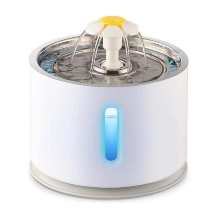 Fontaine à Fleur pour Chat Automatic Electric Flower 1.6 L Pet Water Fountain Drinking Bowl Green
