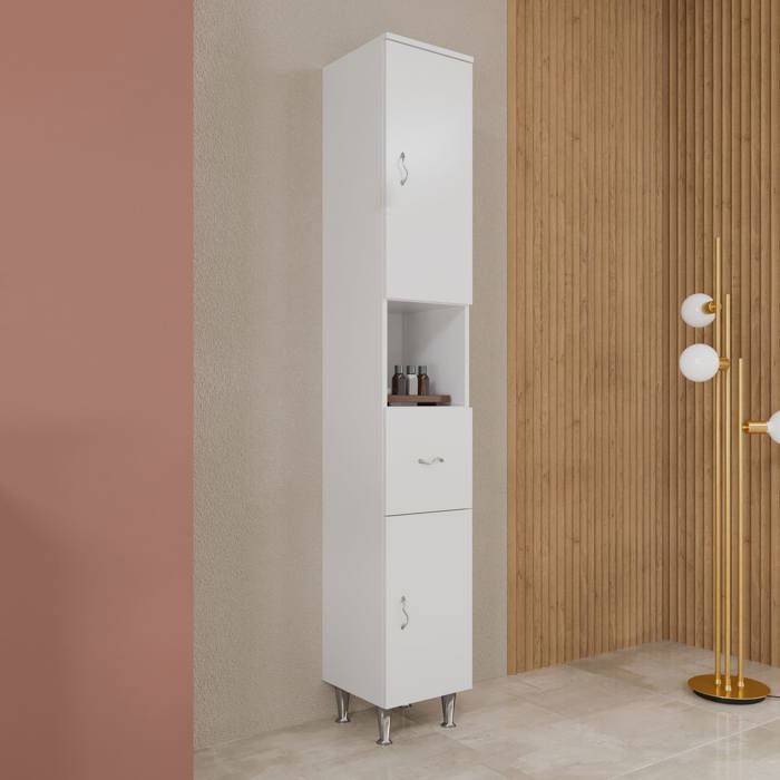 COLONNE DE SALLE DE BAIN SUR PIED BLANC BRILLANT H 198 CM EASY COLONNE DE SALLE DE BAIN SUR PIED BLANC BRILLANT H 198 CM EASY