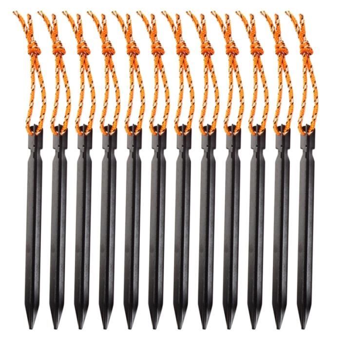 Lot De 6 Piquets De Tente Aluminium Cage - 12 Pouces, Qualité Militaire, Vert, Camping