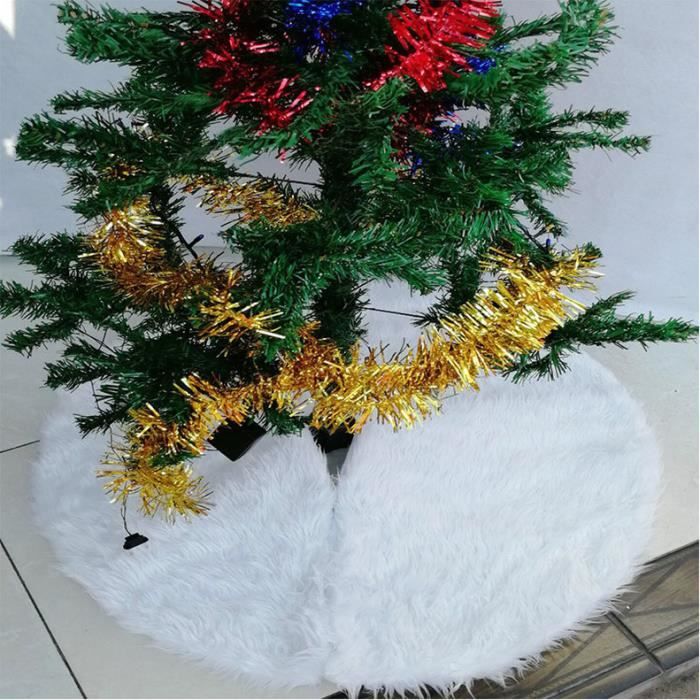 Jupe Sapin de Noël Tapis de Sapin de Noël Blanc Peluche Neige Décorations d/'arbre de Noël Tapis Vacances Couvre Pied Sapin Noel 78 cm