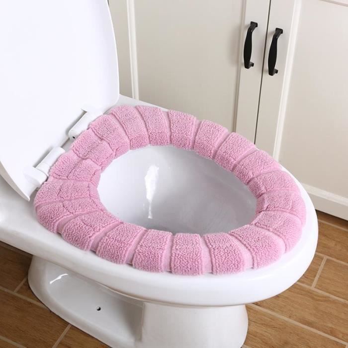 Abattant Wc Accessoires de salle de bain coussin Hiver chaud confortable lavable remplissage de siege de toilette Type Rose Cdiscount Bricolage