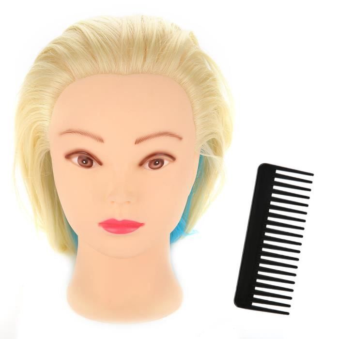Tête De Mannequin Cosmétologie Avec Trou D'oreille - PVC Couleur Peau - Tour De Tête 54 Cm