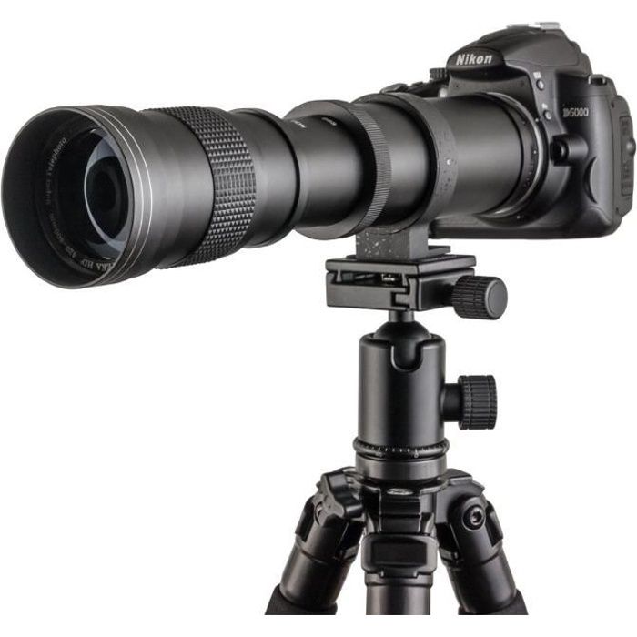 Téléobjectif Zoom Fotga 420-800mm f-8.3-16 avec Adaptateur T2 pour Nikon D7200 D7100 D7000 D5500 D5300 D52