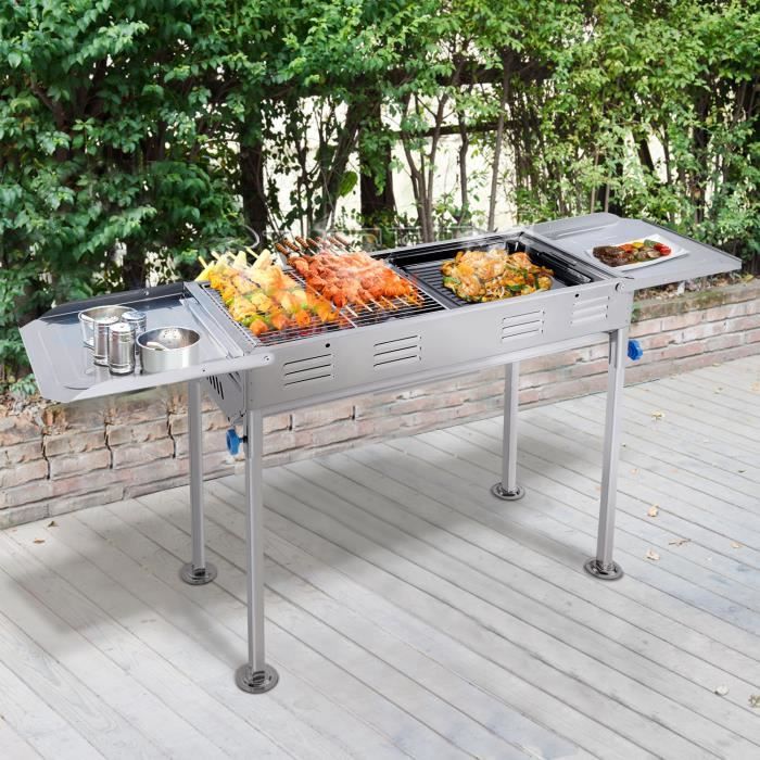 BIGZZIA Barbecue grill acier inoxydable Pliable, Barbecue à Charbon