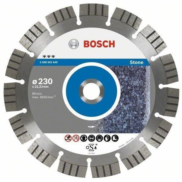 Disque diamant spécial pierre et béton pour meuleuses Ø230mm alésage 22 23mm Best for Stone BOSCH 2608602645 - vue 2