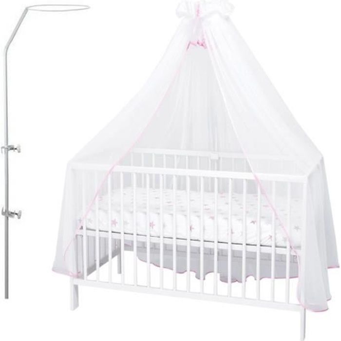 Callyna Ciel De Lit Bebe Moustiquaire Avec Support Voile Grande Taille Fabrication France Blanc Finition Rose Cdiscount Puericulture Eveil Bebe