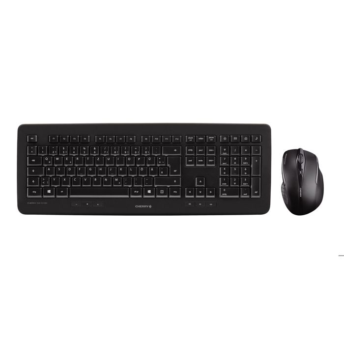 Ensemble clavier et souris sans fil – CHERRY – DW 5100 – Noir – Ergonomique – 2.4 GHz
