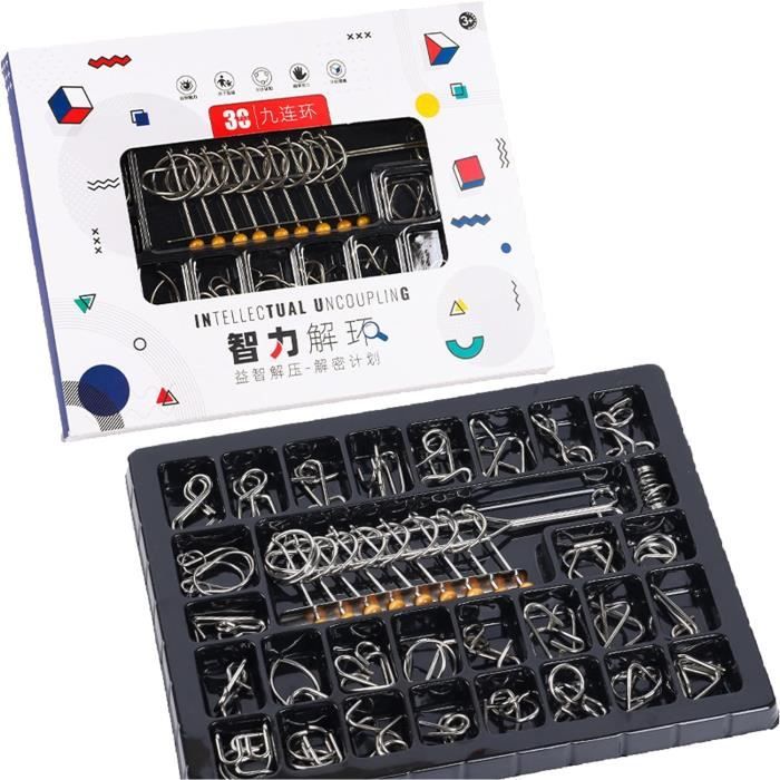Métallique Wire Set,8 Pièces IQ Test Disentanglement Puzzle 3D Puzzles