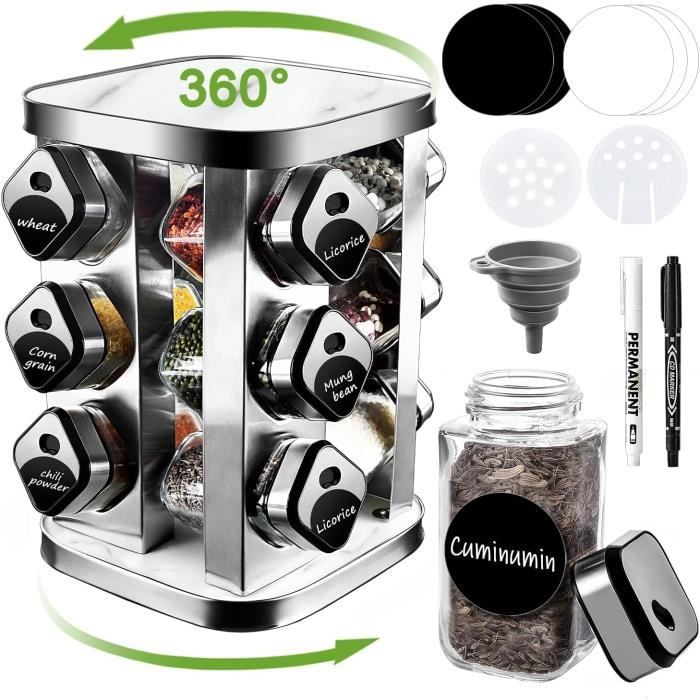 Lot De 50 Pots à Épices 100 Ml – Récipients Plastique Transparents Avec Couvercle Double Ouverture