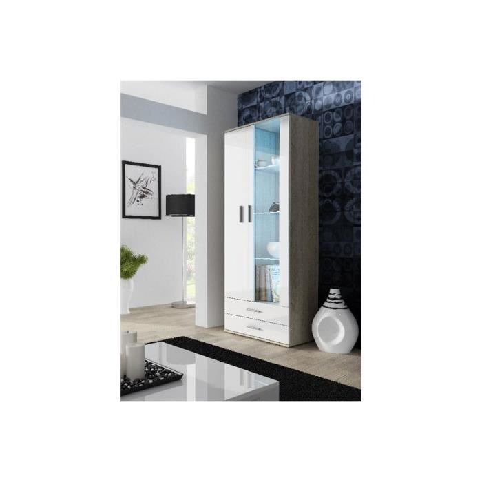 Meuble Vitrine Design Sano Ii Bois Blanc Achat Vente Vitrine Argentier Meuble Vitrine Design Sano Ii Cdiscount