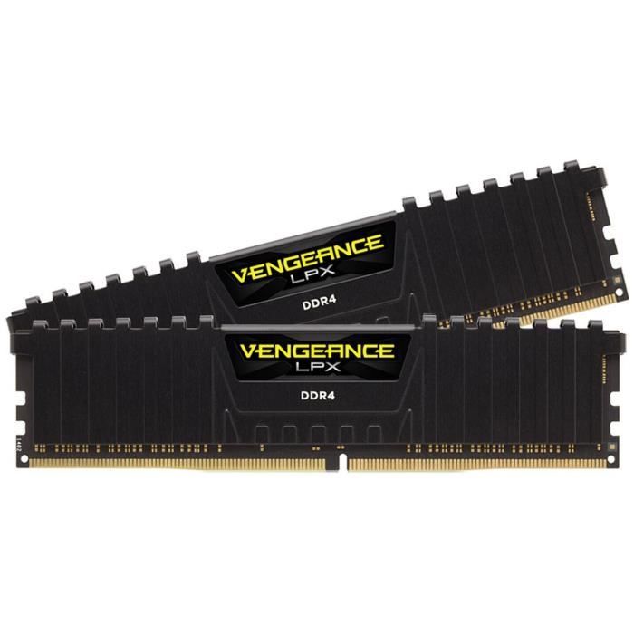 Corsair Mémoire DDR4 16 Go PC3200 Vengeance LPX Noir – CMK16GX4M1E3200C16
