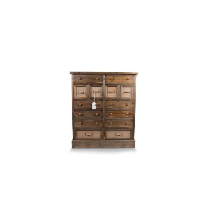 commode grainetier - decoration d'autrefois - 14 tiroirs - bois - marron