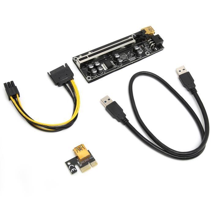 Câble Riser PCIE Ticarus - Angle Droit 90° PCIe 3.0 X1 - Extension 20 Cm Pour Cartes Graphiques