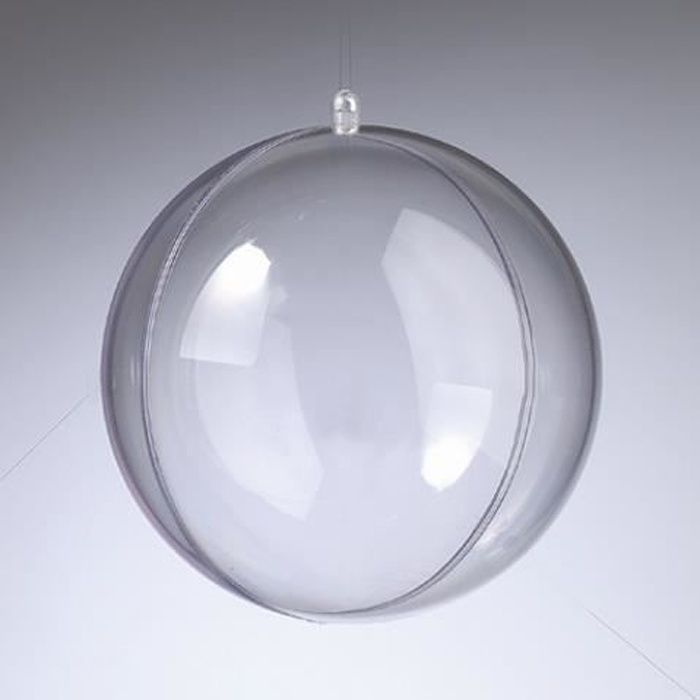 Boule en plastique cristal transparent séparable, diam. 20 cm