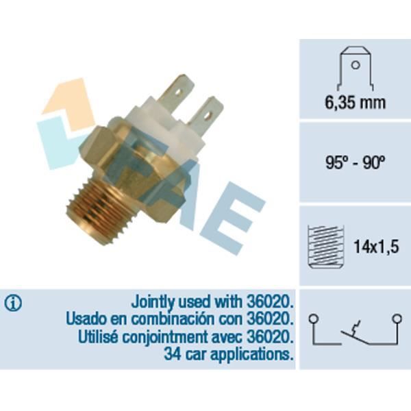 Interrupteur de température ventilateur de radiateur - FAE 36010