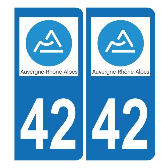 HADEXIA Autocollant Stickers Plaque immatriculation Voiture Auto 42 Club ASSE Association Sportive de Saint-Étienne Bleu Foot