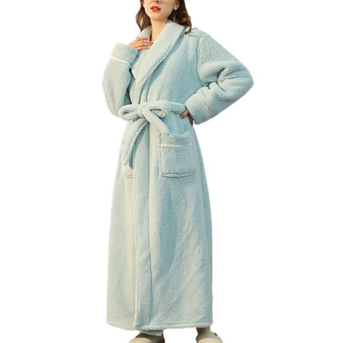 Peignoir Peluche Femme Homme Microfibre Hiver Chaud et Doux