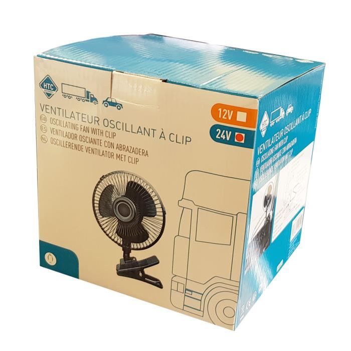 Ventilateur oscillant 24V 15cm - HTC - Ventilateur - 15cm - Oscillation - Htc